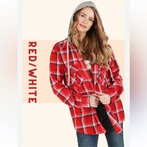 Red and White Plaid Women's Top NWOT